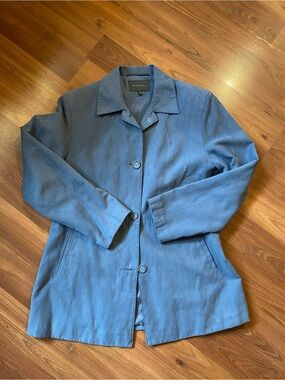 Vintage Faux Suede Blue Jacket M